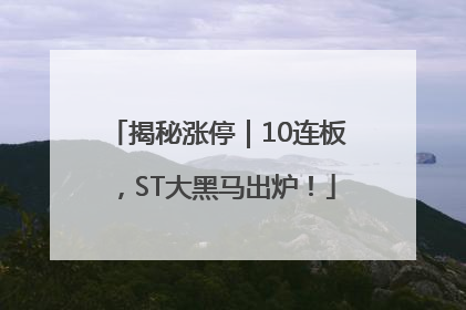 揭秘涨停｜10连板，ST大黑马出炉！