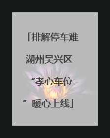 排解停车难 湖州吴兴区 “孝心车位”暖心上线