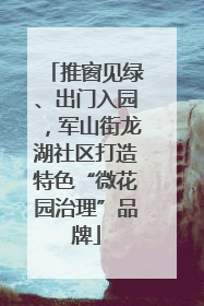 推窗见绿、出门入园，军山街龙湖社区打造特色“微花园治理”品牌