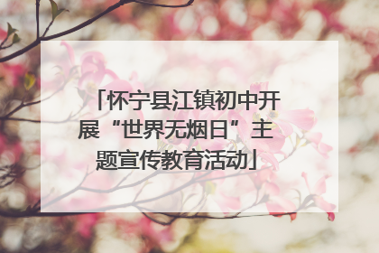 怀宁县江镇初中开展“世界无烟日”主题宣传教育活动