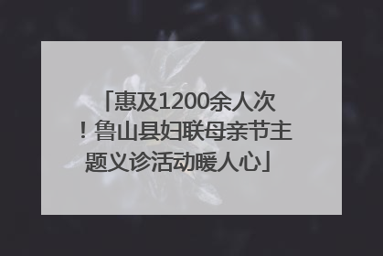 惠及1200余人次！鲁山县妇联母亲节主题义诊活动暖人心