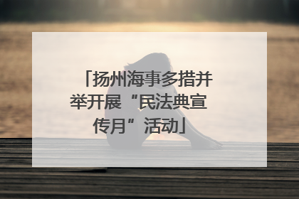 扬州海事多措并举开展“民法典宣传月”活动