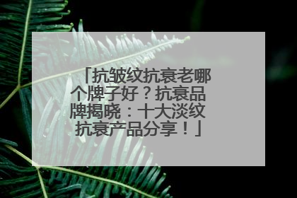 抗皱纹抗衰老哪个牌子好？抗衰品牌揭晓：十大淡纹抗衰产品分享！