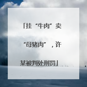 挂“牛肉”卖“母猪肉”，许某被判处刑罚