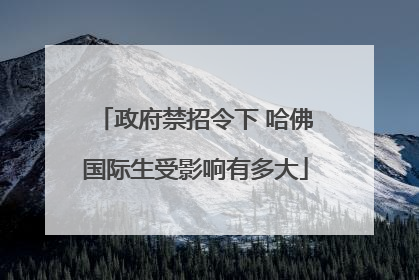 政府禁招令下 哈佛国际生受影响有多大