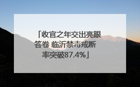 收官之年交出亮眼答卷 临沂禁毒戒断率突破87.4%