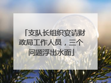 支队长组织宴请财政局工作人员，三个问题浮出水面