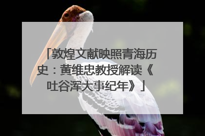 敦煌文献映照青海历史：黄维忠教授解读《吐谷浑大事纪年》