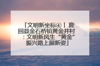 文明新坐标④丨 隆回县金石桥镇黄金井村：文明新风生“黄金” 振兴路上展新姿