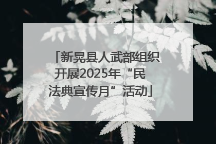 新晃县人武部组织开展2025年“民法典宣传月”活动