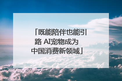 既能陪伴也能引路 AI宠物成为中国消费新领域