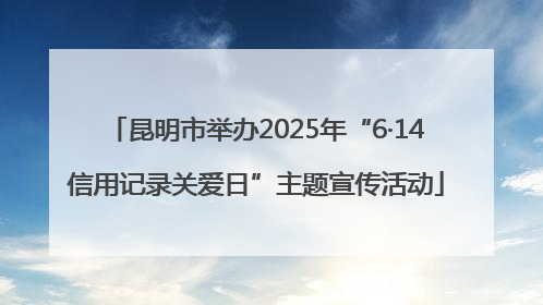昆明市举办2025年“6·14信用记录关爱日”主题宣传活动