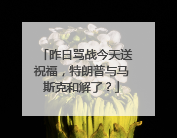 昨日骂战今天送祝福，特朗普与马斯克和解了？