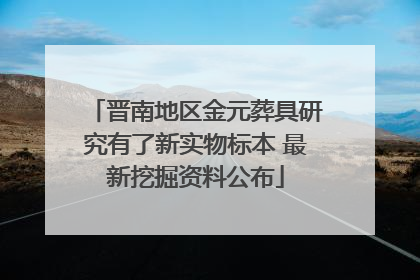 晋南地区金元葬具研究有了新实物标本 最新挖掘资料公布