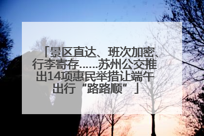 景区直达、班次加密、行李寄存……苏州公交推出14项惠民举措让端午出行“路路顺”