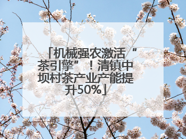 机械强农激活“茶引擎”！清镇中坝村茶产业产能提升50%