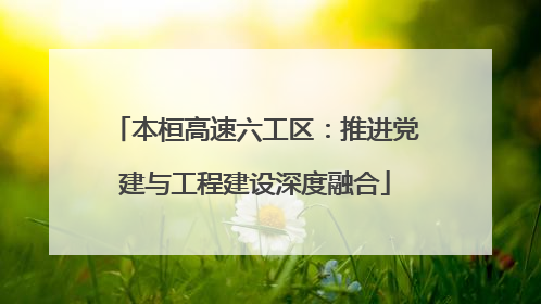 本桓高速六工区：推进党建与工程建设深度融合