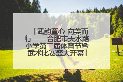 武韵童心 向美而行——合肥市天水路小学第二届体育节暨武术比赛盛大开幕