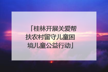 桂林开展关爱帮扶农村留守儿童困境儿童公益行动