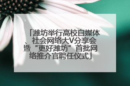 潍坊举行高校自媒体、社会网络大V分享会暨“更好潍坊”首批网络推介官聘任仪式