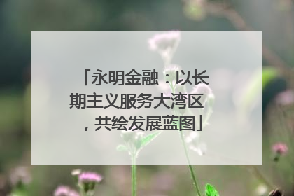 永明金融：以长期主义服务大湾区，共绘发展蓝图