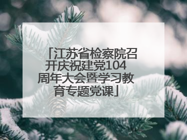 江苏省检察院召开庆祝建党104周年大会暨学习教育专题党课