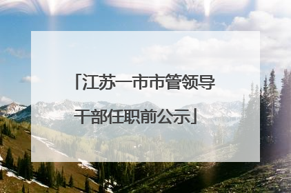 江苏一市市管领导干部任职前公示