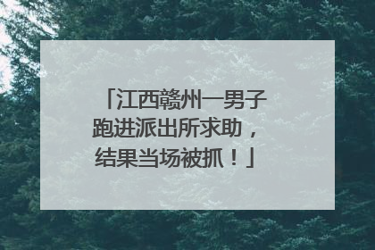 江西赣州一男子跑进派出所求助，结果当场被抓！