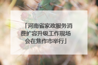 河南省家政服务消费扩容升级工作现场会在焦作市举行