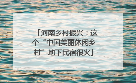 河南乡村振兴：这个“中国美丽休闲乡村”地下民宿很火
