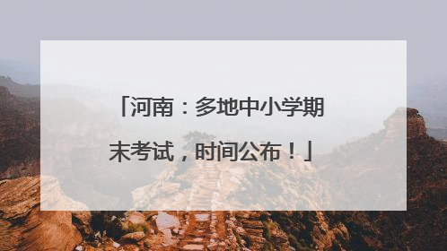 河南：多地中小学期末考试，时间公布！