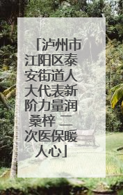 泸州市江阳区泰安街道人大代表新阶力量润桑梓 二次医保暖人心