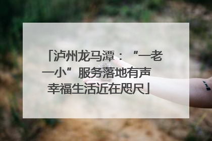 泸州龙马潭：“一老一小”服务落地有声 幸福生活近在咫尺