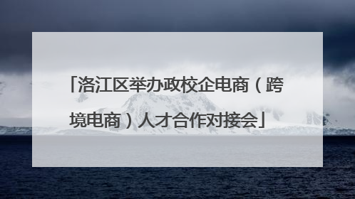 洛江区举办政校企电商（跨境电商）人才合作对接会