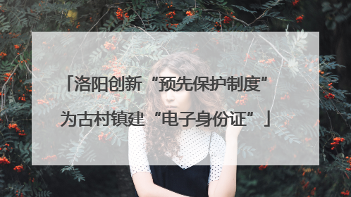 洛阳创新“预先保护制度” 为古村镇建“电子身份证”