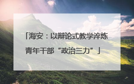 海安：以辩论式教学淬炼青年干部“政治三力”