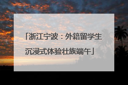 浙江宁波：外籍留学生沉浸式体验壮族端午