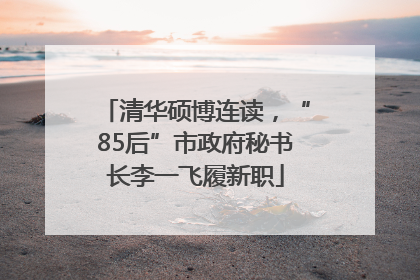清华硕博连读，“85后”市政府秘书长李一飞履新职