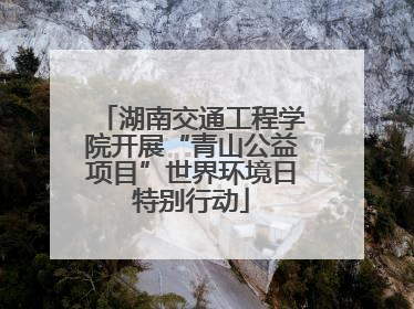 湖南交通工程学院开展“青山公益项目”世界环境日特别行动
