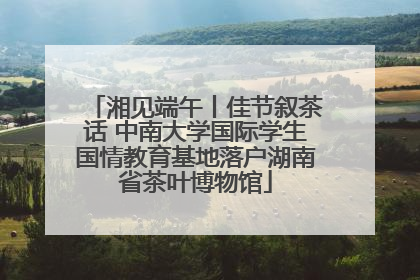 湘见端午丨佳节叙茶话 中南大学国际学生国情教育基地落户湖南省茶叶博物馆