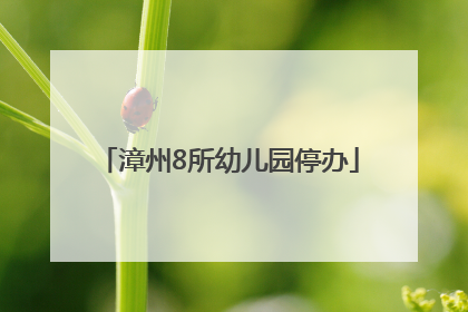 漳州8所幼儿园停办