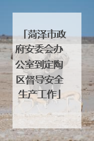 菏泽市政府安委会办公室到定陶区督导安全生产工作