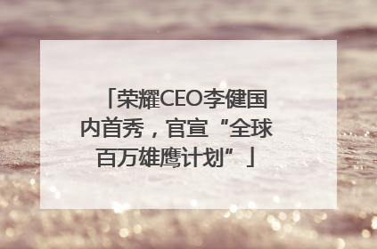 荣耀CEO李健国内首秀，官宣“全球百万雄鹰计划”