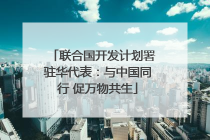 联合国开发计划署驻华代表：与中国同行 促万物共生