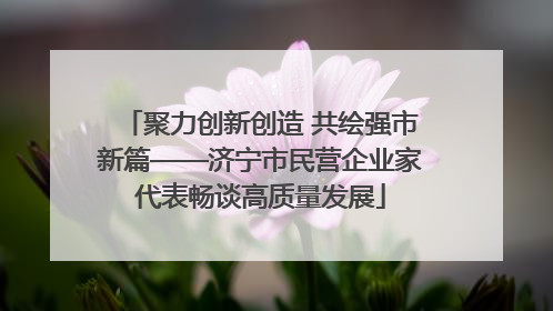 聚力创新创造 共绘强市新篇——济宁市民营企业家代表畅谈高质量发展