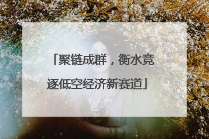 聚链成群，衡水竞逐低空经济新赛道