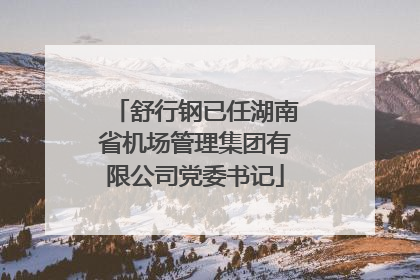 舒行钢已任湖南省机场管理集团有限公司党委书记