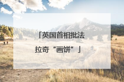 英国首相批法拉奇“画饼”