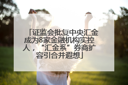 证监会批复中央汇金成为8家金融机构实控人，“汇金系”券商扩容引合并遐想