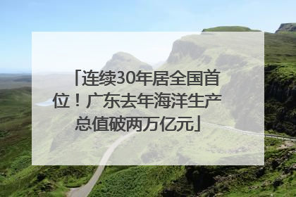 连续30年居全国首位！广东去年海洋生产总值破两万亿元